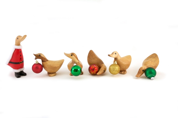 Santa duckling with duckys and baubles